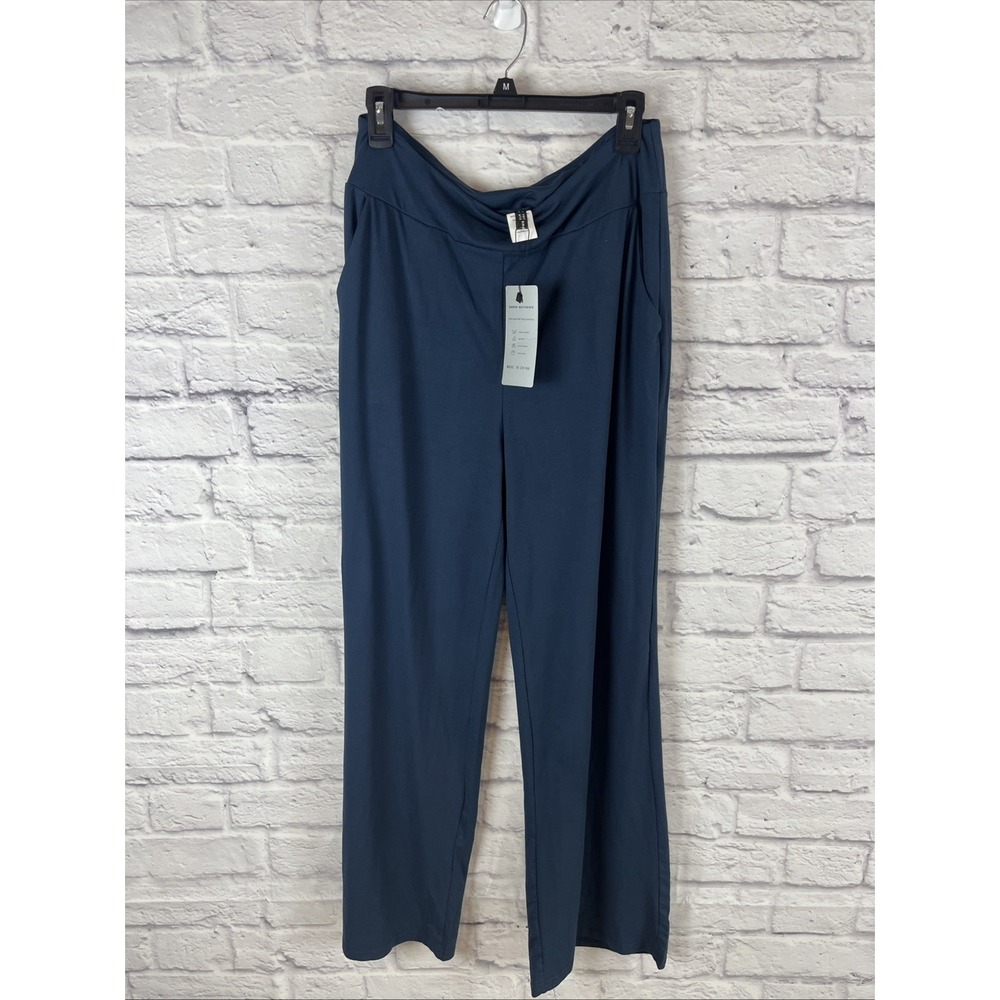 Sarin Mathews NWT Athleisure Lounge Stretchy Blue Wide Leg Pants Size XL